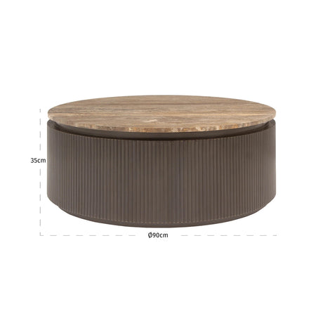 Salongbord Russo askebrun 90Ø Richmond Interiors Sofabord