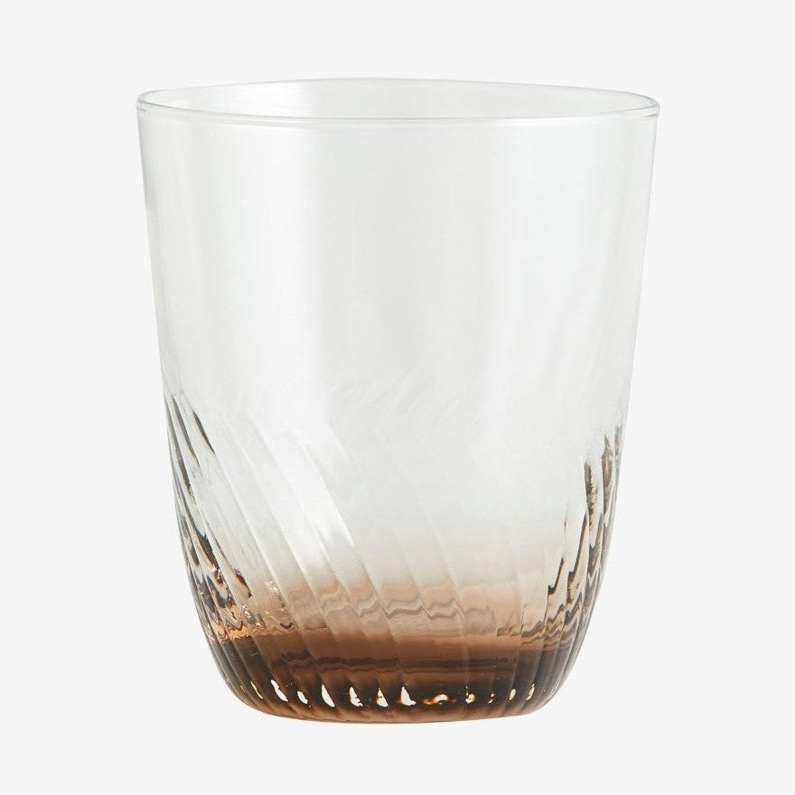 GARO drikkeglass - h9,5 cm - klart glass/brunt Nordal GLASS/JUGS