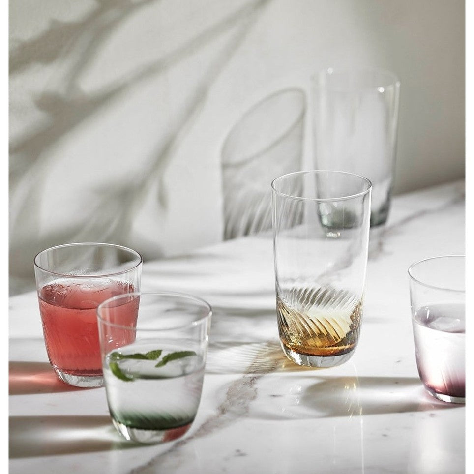 GARO drikkeglass - h9,5 cm - klart glass/brunt Nordal GLASS/JUGS