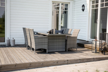 Padova Spisebord 200*100 + Malin Karmstol med pute Venture Design Spisegruppe