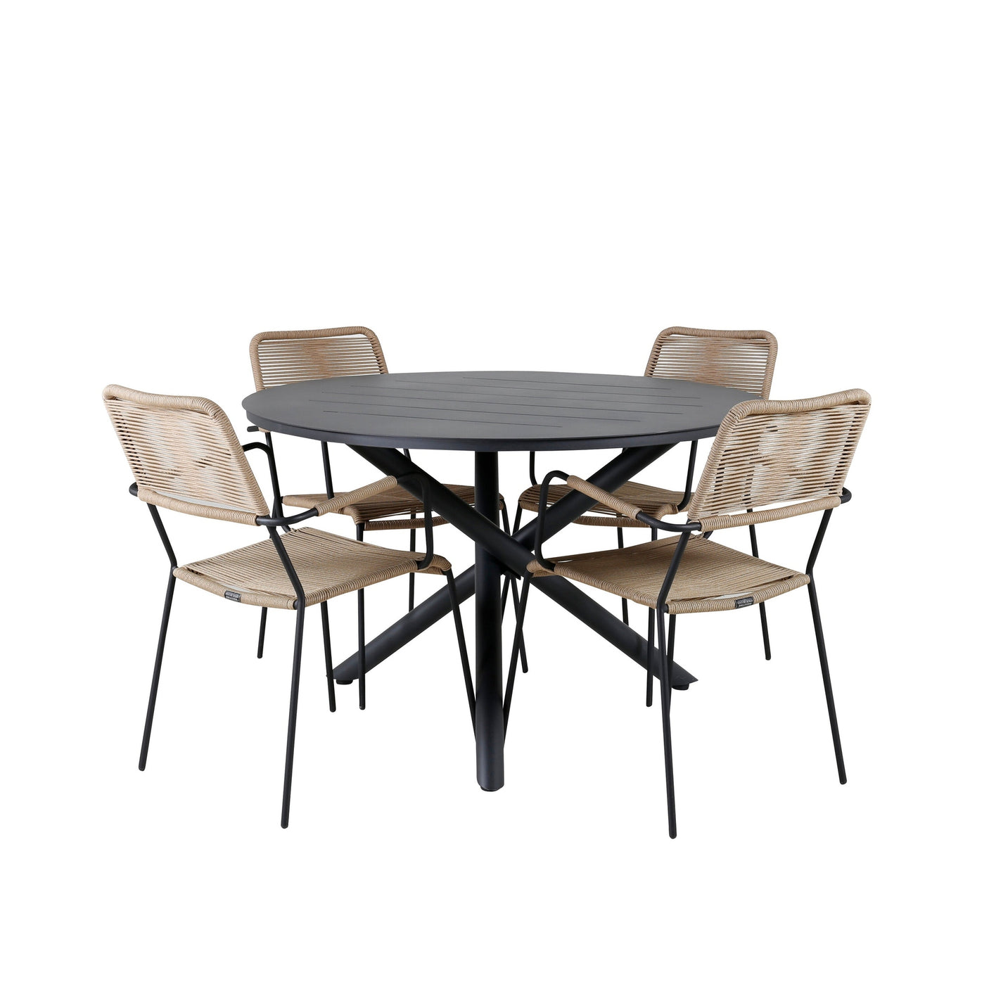 Alma Spisebord ø120cm + Lindos Lenestol Venture Design Spisegruppe
