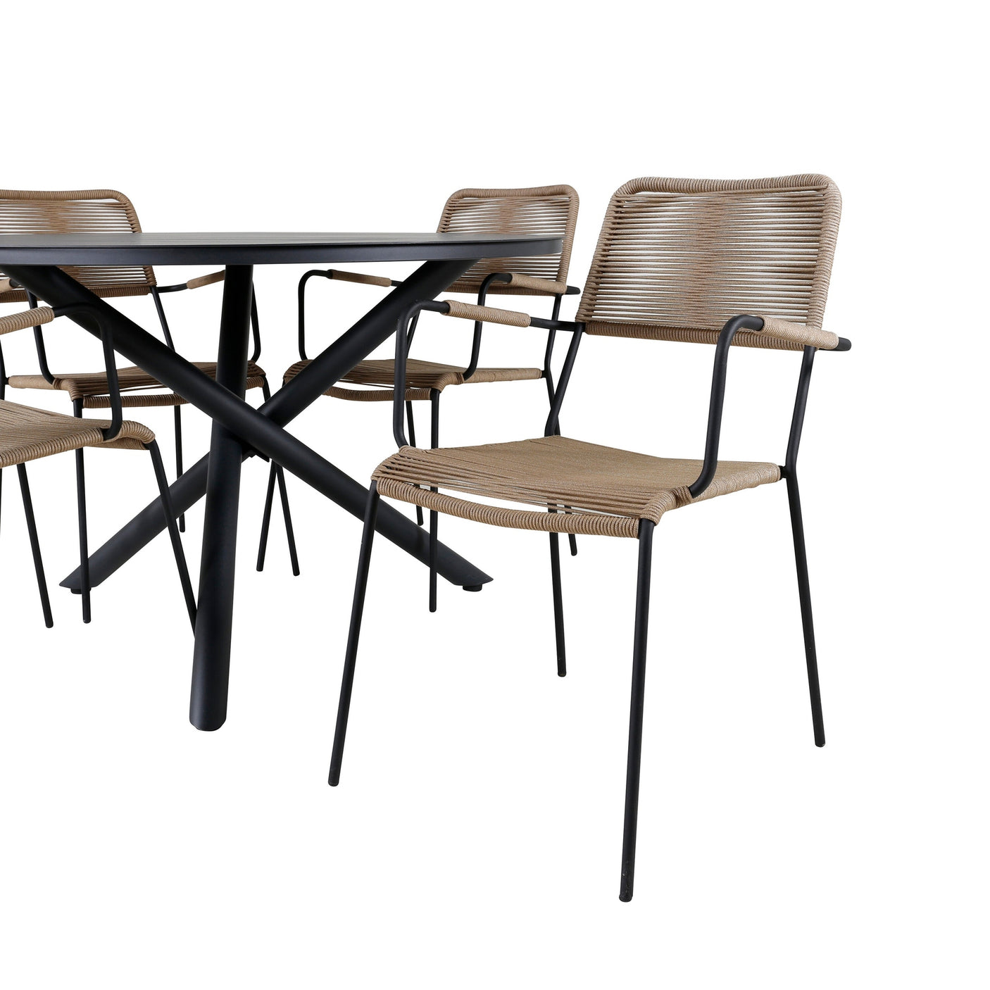 Alma Spisebord ø120cm + Lindos Lenestol Venture Design Spisegruppe