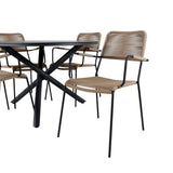 Alma Spisebord ø120cm + Lindos Lenestol Venture Design Spisegruppe