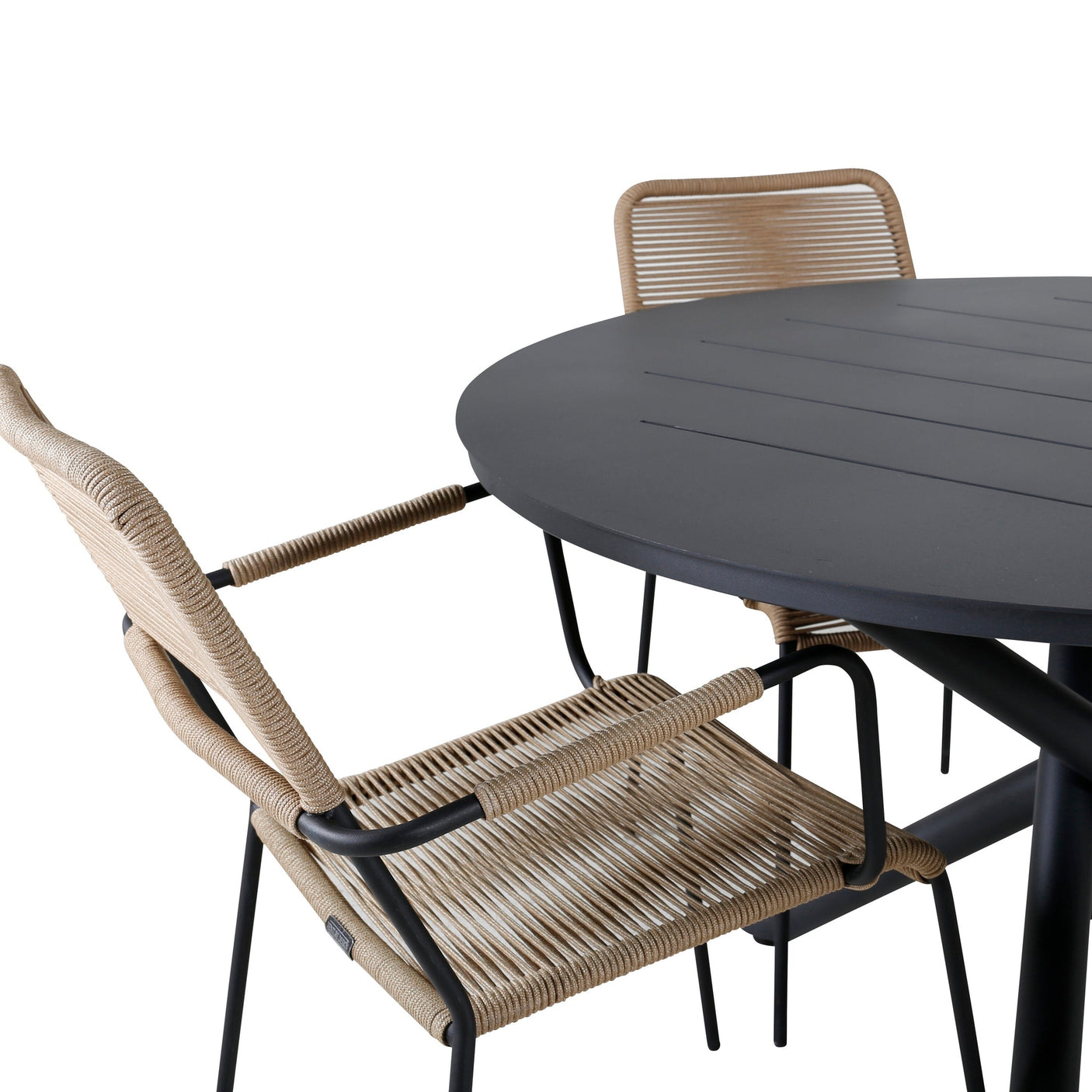 Alma Spisebord ø120cm + Lindos Lenestol Venture Design Spisegruppe
