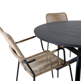 Alma Spisebord ø120cm + Lindos Lenestol Venture Design Spisegruppe