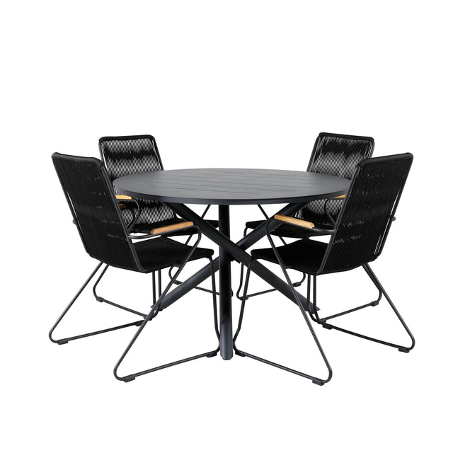 Alma spisebord ø120cm + Bois lenestol Venture Design Spisegruppe