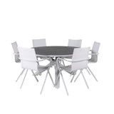 Copacabana bord ø 140 + Alina spisestoler Venture Design Spisegruppe