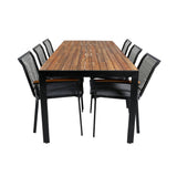 Bois Spisebord 205*90cm + Dallas spisestoler Venture Design Spisegruppe