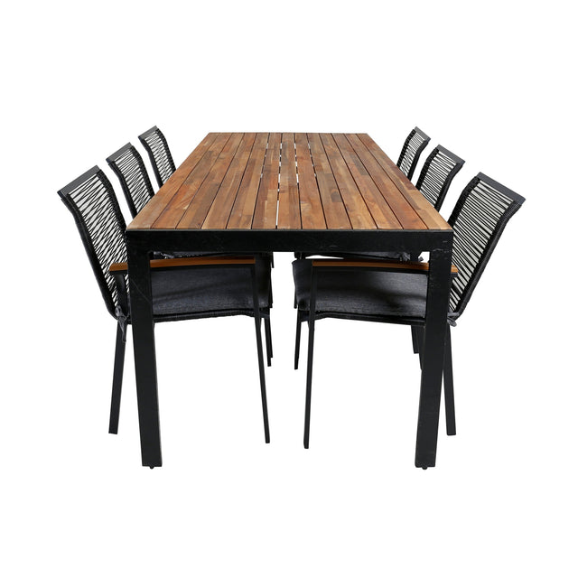 Bois Spisebord 205*90cm + Dallas spisestoler Venture Design Spisegruppe