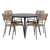 Pause Spisebord Rundt 120ø + Lindos Lenestol Venture Design Spisegruppe