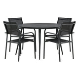 Break Spisebord Rundt 120ø + Santorini Armstol Venture Design Spisegruppe