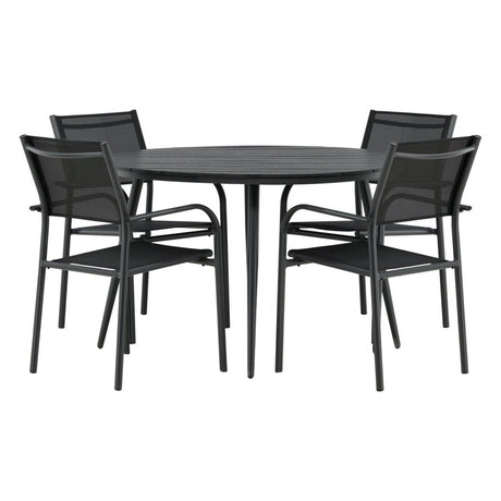 Break Spisebord Rundt 120ø + Santorini Armstol Venture Design Spisegruppe