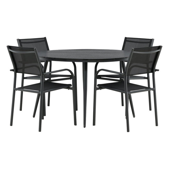 Break Spisebord Rundt 120ø + Santorini Armstol Venture Design Spisegruppe