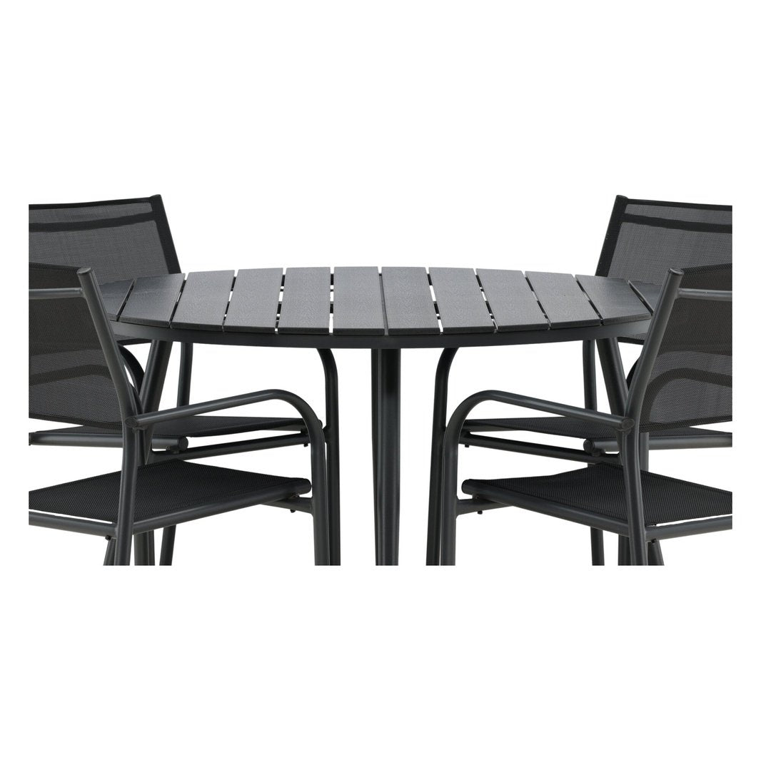 Break Spisebord Rundt 120ø + Santorini Armstol Venture Design Spisegruppe