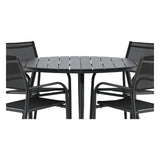 Break Spisebord Rundt 120ø + Santorini Armstol Venture Design Spisegruppe