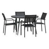 Break Spisebord Rundt 120ø + Santorini Armstol Venture Design Spisegruppe