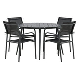 Break Spisebord Rundt 120ø + Santorini Armstol Venture Design Spisegruppe