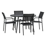 Break Spisebord Rundt 120ø + Santorini Armstol Venture Design Spisegruppe