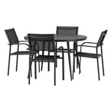 Break Spisebord Rundt 120ø + Santorini Armstol Venture Design Spisegruppe