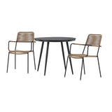 Pause Spisebord Rundt 90ø + Lindos Lenestol Venture Design Spisegruppe
