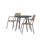 Pause Spisebord Rundt 90ø + Lindos Lenestol Venture Design Spisegruppe