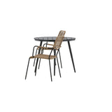 Pause Spisebord Rundt 90ø + Lindos Lenestol Venture Design Spisegruppe