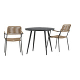 Pause Spisebord Rundt 90ø + Lindos Lenestol Venture Design Spisegruppe