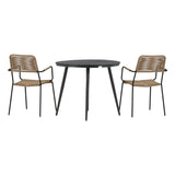 Pause Spisebord Rundt 90ø + Lindos Lenestol Venture Design Spisegruppe