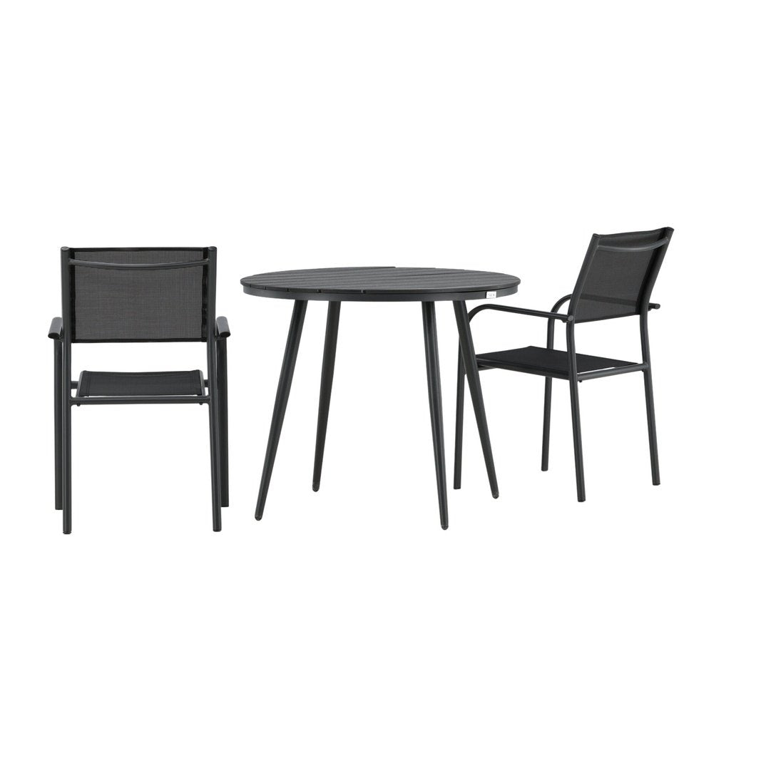Break Spisebord Rundt 90ø + Santorini Armstol Venture Design Spisegruppe