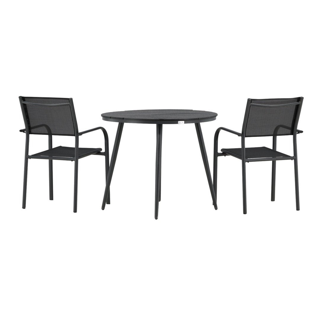 Break Spisebord Rundt 90ø + Santorini Armstol Venture Design Spisegruppe