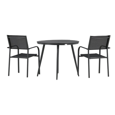 Break Spisebord Rundt 90ø + Santorini Armstol Venture Design Spisegruppe