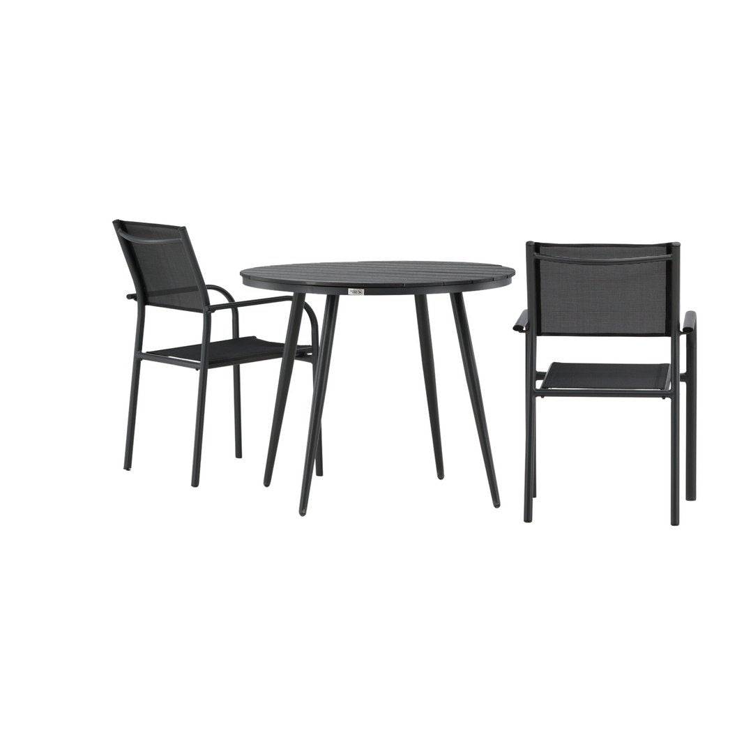 Break Spisebord Rundt 90ø + Santorini Armstol Venture Design Spisegruppe