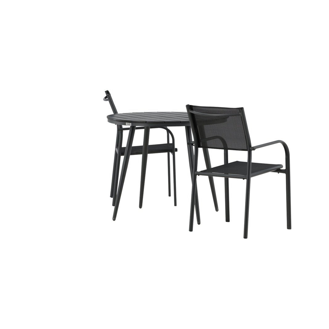 Break Spisebord Rundt 90ø + Santorini Armstol Venture Design Spisegruppe