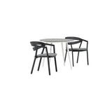 Break Spisebord Rundt 90ø + Slit spisestoler inkl. Putetrekk Venture Design Spisegruppe