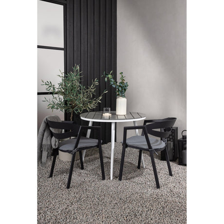Break Spisebord Rundt 90ø + Slit spisestoler inkl. Putetrekk Venture Design Spisegruppe