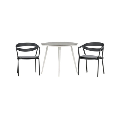 Break Spisebord Rundt 90ø + Slit spisestoler inkl. Putetrekk Venture Design Spisegruppe