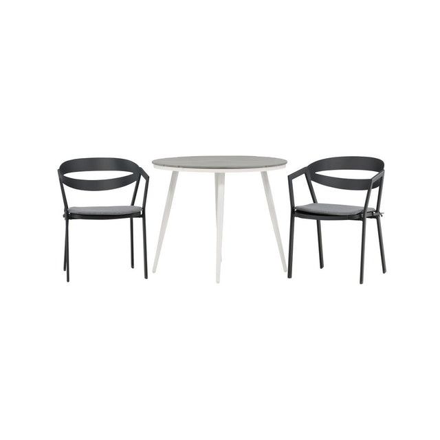 Break Spisebord Rundt 90ø + Slit spisestoler inkl. Putetrekk Venture Design Spisegruppe