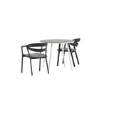 Break Spisebord Rundt 90ø + Slit spisestoler inkl. Putetrekk Venture Design Spisegruppe