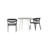 Break Spisebord Rundt 90ø + Slit spisestoler inkl. Putetrekk Venture Design Spisegruppe