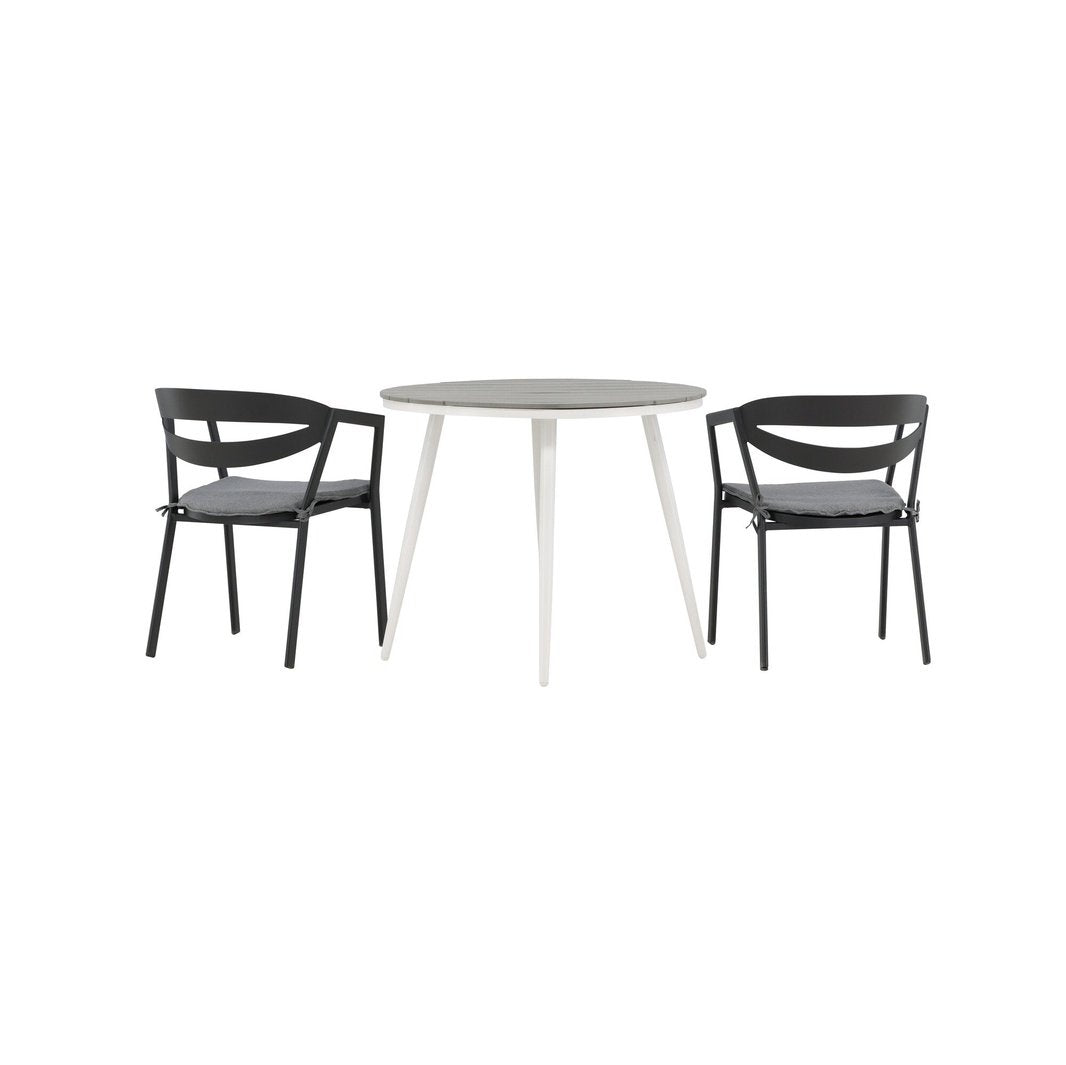Break Spisebord Rundt 90ø + Slit spisestoler inkl. Putetrekk Venture Design Spisegruppe