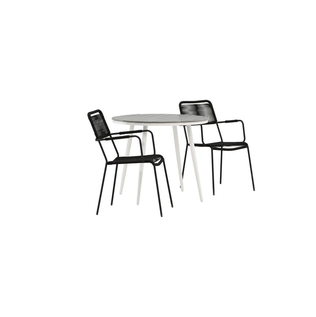 Pause Spisebord Rundt 90ø + Lindos Lenestol Venture Design Spisegruppe