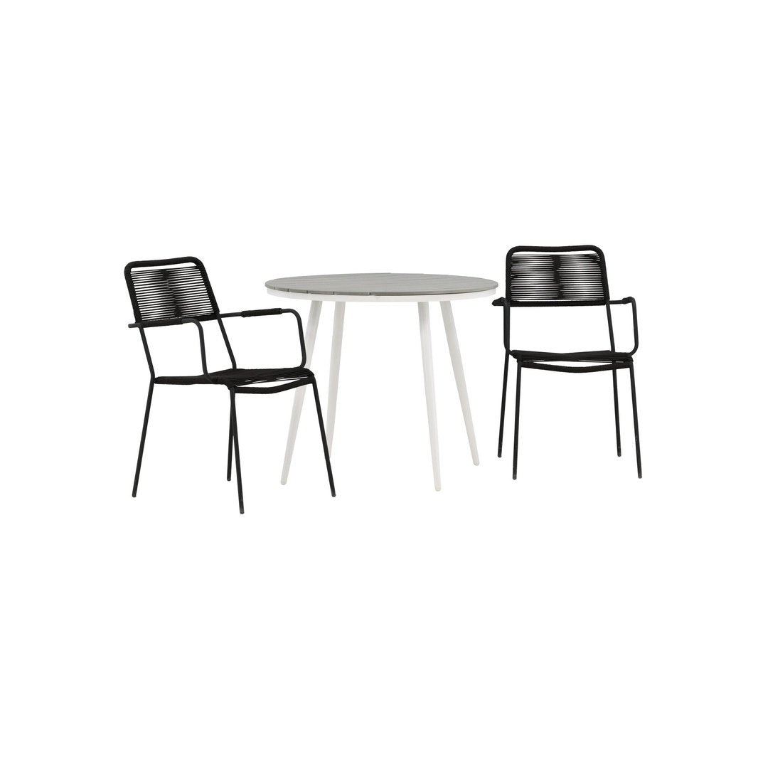Pause Spisebord Rundt 90ø + Lindos Lenestol Venture Design Spisegruppe