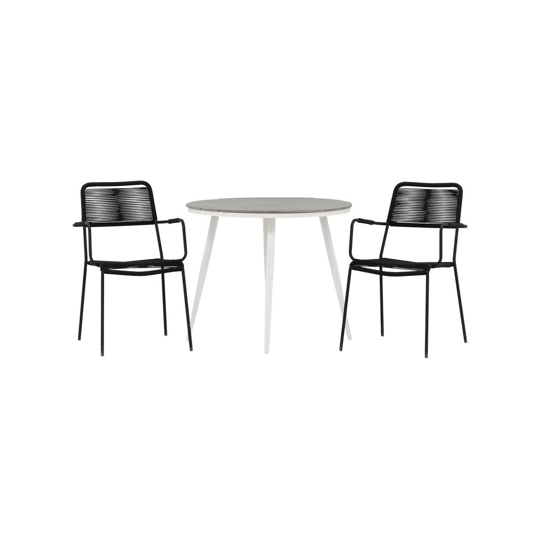 Pause Spisebord Rundt 90ø + Lindos Lenestol Venture Design Spisegruppe