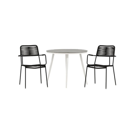 Pause Spisebord Rundt 90ø + Lindos Lenestol Venture Design Spisegruppe