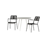 Pause Spisebord Rundt 90ø + Lindos Lenestol Venture Design Spisegruppe