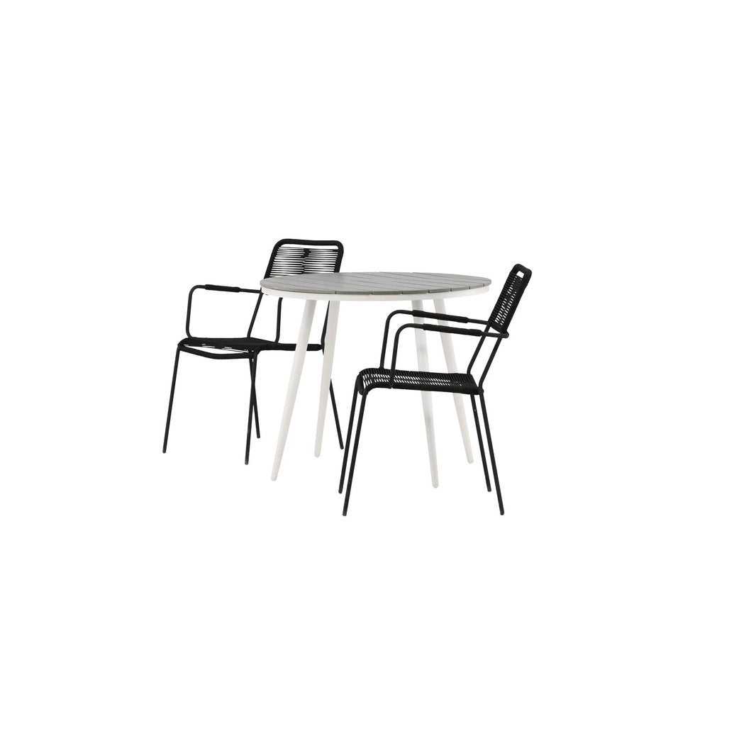 Pause Spisebord Rundt 90ø + Lindos Lenestol Venture Design Spisegruppe