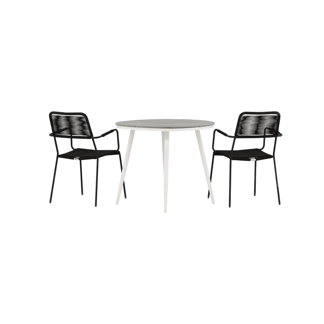 Pause Spisebord Rundt 90ø + Lindos Lenestol Venture Design Spisegruppe