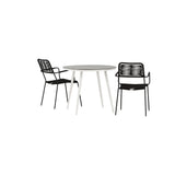 Pause Spisebord Rundt 90ø + Lindos Lenestol Venture Design Spisegruppe