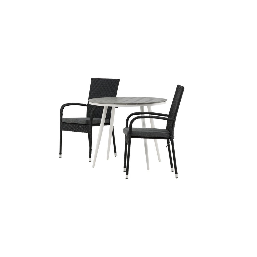 Break Spisebord Rundt 90ø + Anna stoler Venture Design Spisegruppe