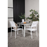 Pause Spisebord Rundt 90ø + Santorini Armstol Venture Design Spisegruppe